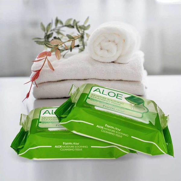Farmstay Aloe Moisture Soothing Cleansing Tissue – 120ml